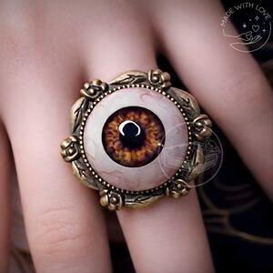 Handmade ACOTAR Amarantha's Ring Jurian's Eye 20mm Realistic Eyeball Fast Ship!